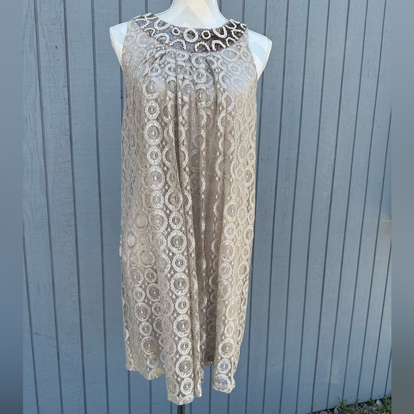 Alfani Taupe Lace Dress - Picture 11 of 12